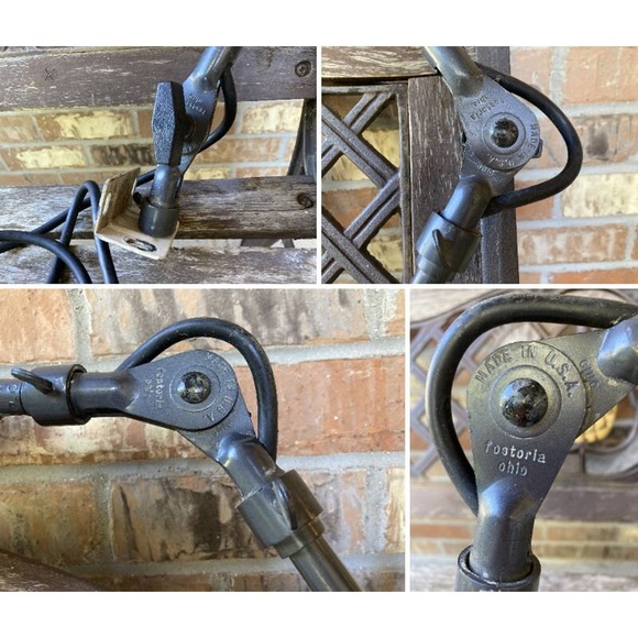 Vintage Fostoria Ohio Industrial Articulating Table Work Bench Shop Lamp MCM - Picture 3 of 4